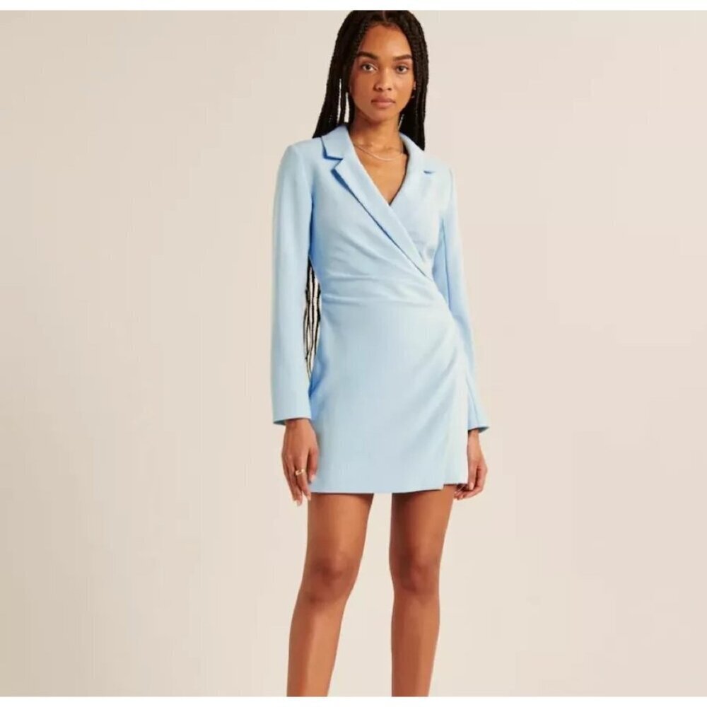 Abercrombie & Fitch Wrap Blazer Dress in Blue Sz XS Modern Business City Chic
